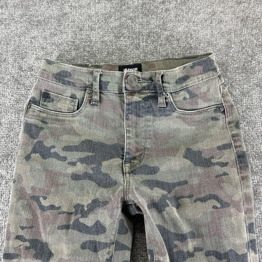 Hudson Jeans Skinny Mid Rise Ankle Pants Camo Womens 26 Green Brown